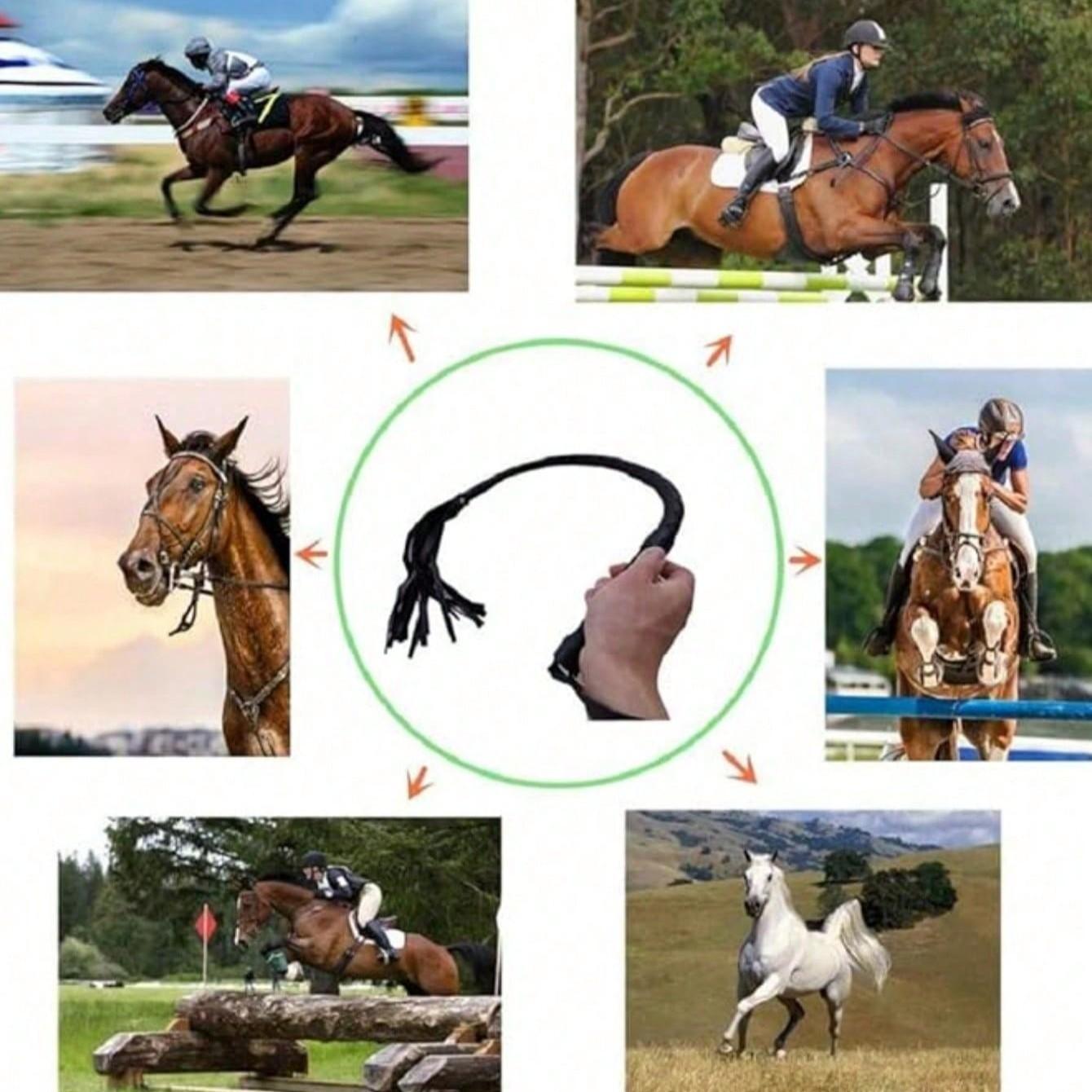 Artificial Leather Whip with Convenient Strap, Soft Handle for Comfortable Grip, Ideal for Equestrian Horseback Riding Role-Playing Stage Performances