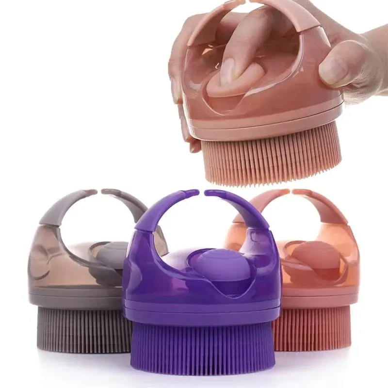 Silicone Bath Brush Soft Massage Brush Silicone Body Shower Scrubber with Soap Dispenser Soft Bristles Bath Massage Body Brush