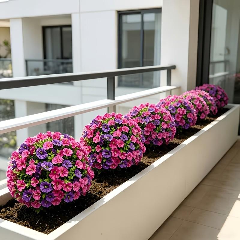 2pcs Large Multi-Color Morning Glory Artificial Flower Arrangements, UV-Resistant Indoor/Outdoor Decor for Home, Hotel, Garden & Wedding Artificial Flower Decorations