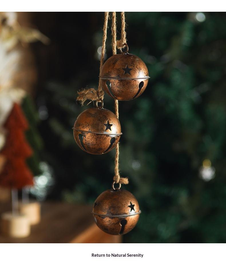 Decorative Golden Bell Pendant with Hemp Rope, Vintage Home Decoration for Festive Occasions, Cute and Lovely Design