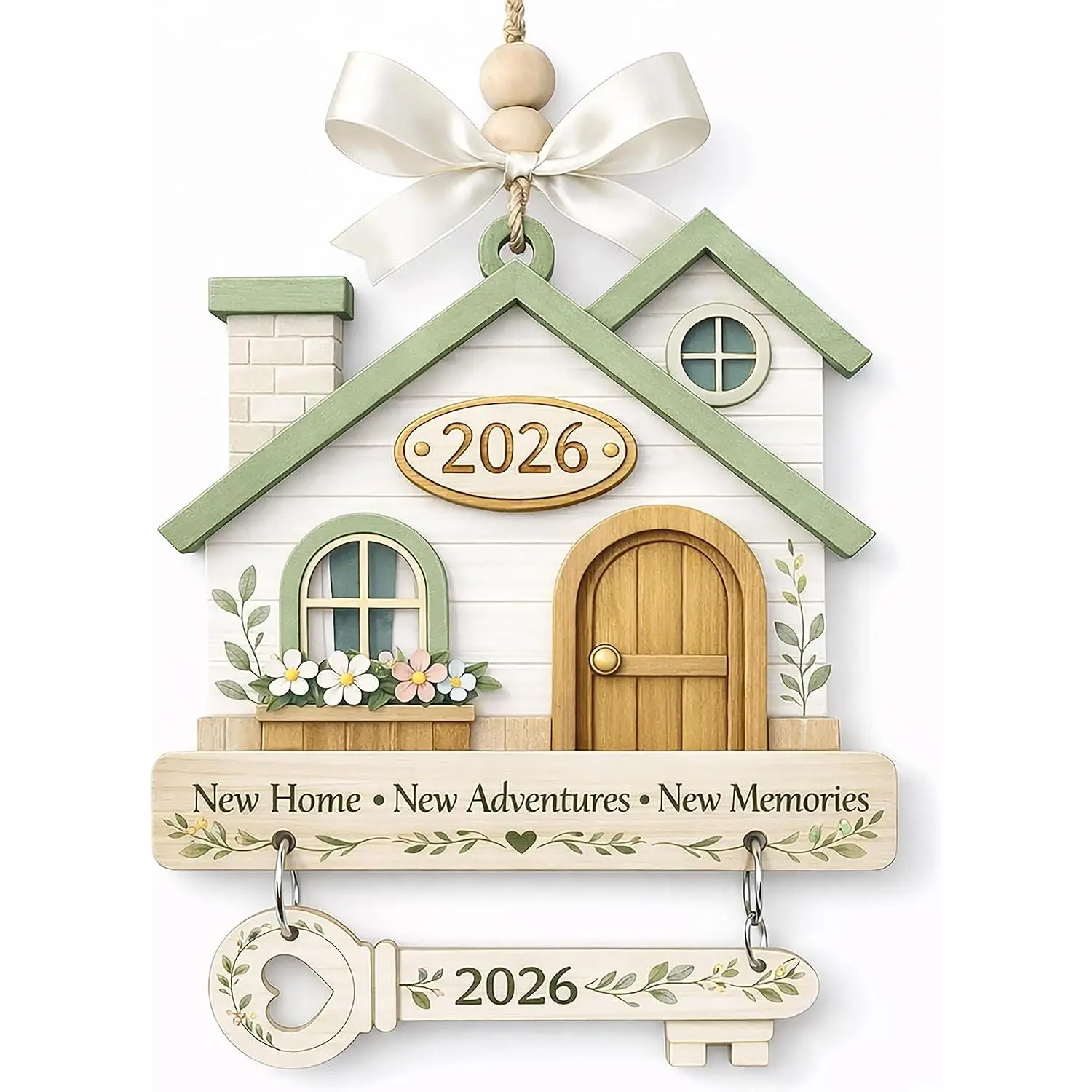 ONM Newhome Eco 4x4 inch Sweet Decorative Ornament 2026 - Modern Handcrafted Synthetic Home Decor, Housewarming Welcome Gift