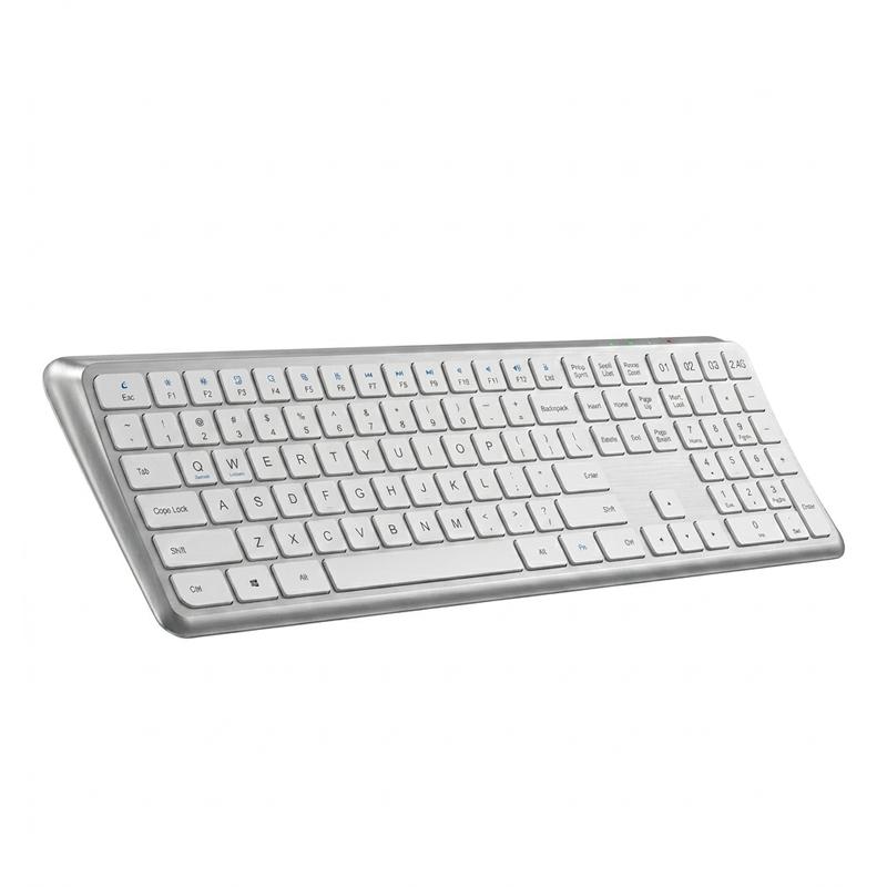 Ergonomic Wireless Keyboard, Dual Mode Full Size, Rechargeable Bluetooth-compatible, Curved Design, Numeric Keypad, Desktop Computer Compatible, Ergonomic Keyboards