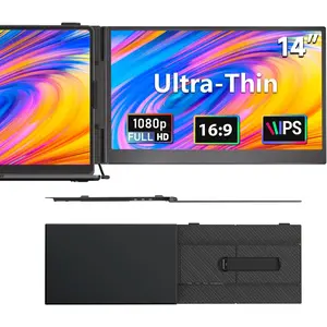 Laptop Screen Extender, 1.3lb Ultra Lightweight 14" 1080P FHD Portable  for Laptop, Plug & Play  Travel Screen , Laptops  Monitors Attachment, Fits Windows//Android/Chrome