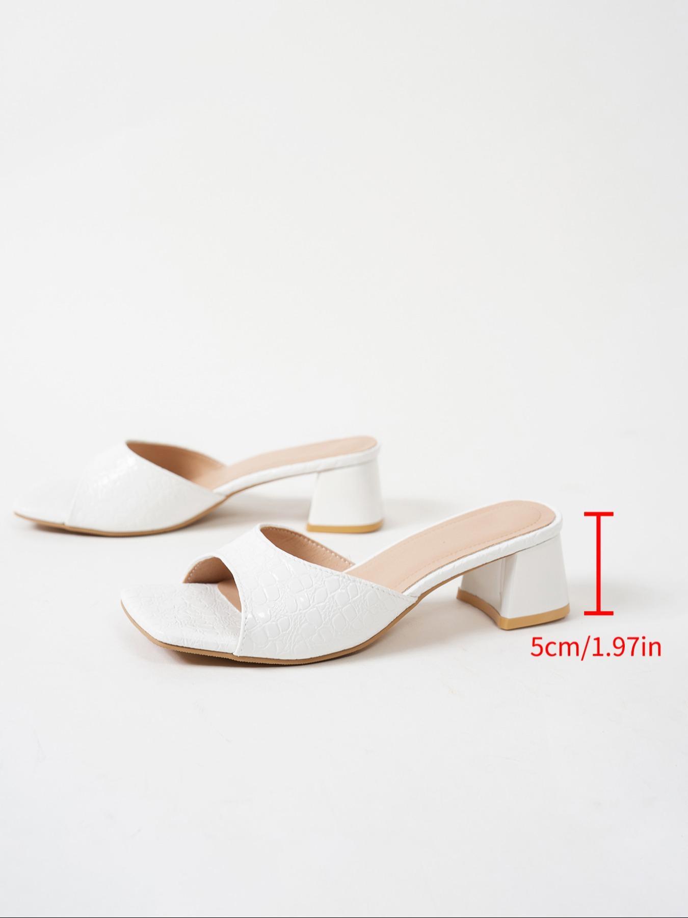 Women's Solid Color Stiletto Heeled Open Toe Sandals, Elegant Fashionable Square Toe Sandals for Party, Daily Clothing Decor for Women & Girls, Footwear