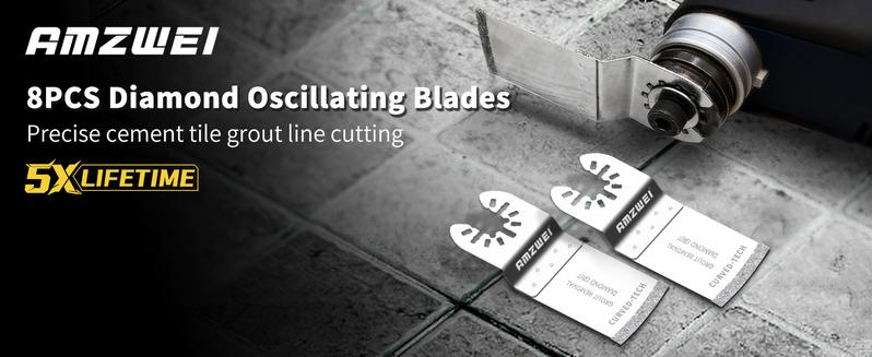 Valentine's Day 8-16PCS Diamond Oscillating Saw Blades, Curved Edge Grout Remover Tool Blades for Grout Removal Tile Mortar Concrete Masonry, Flush Cut, Fit Dewalt Milwaukee Worx Ryobi