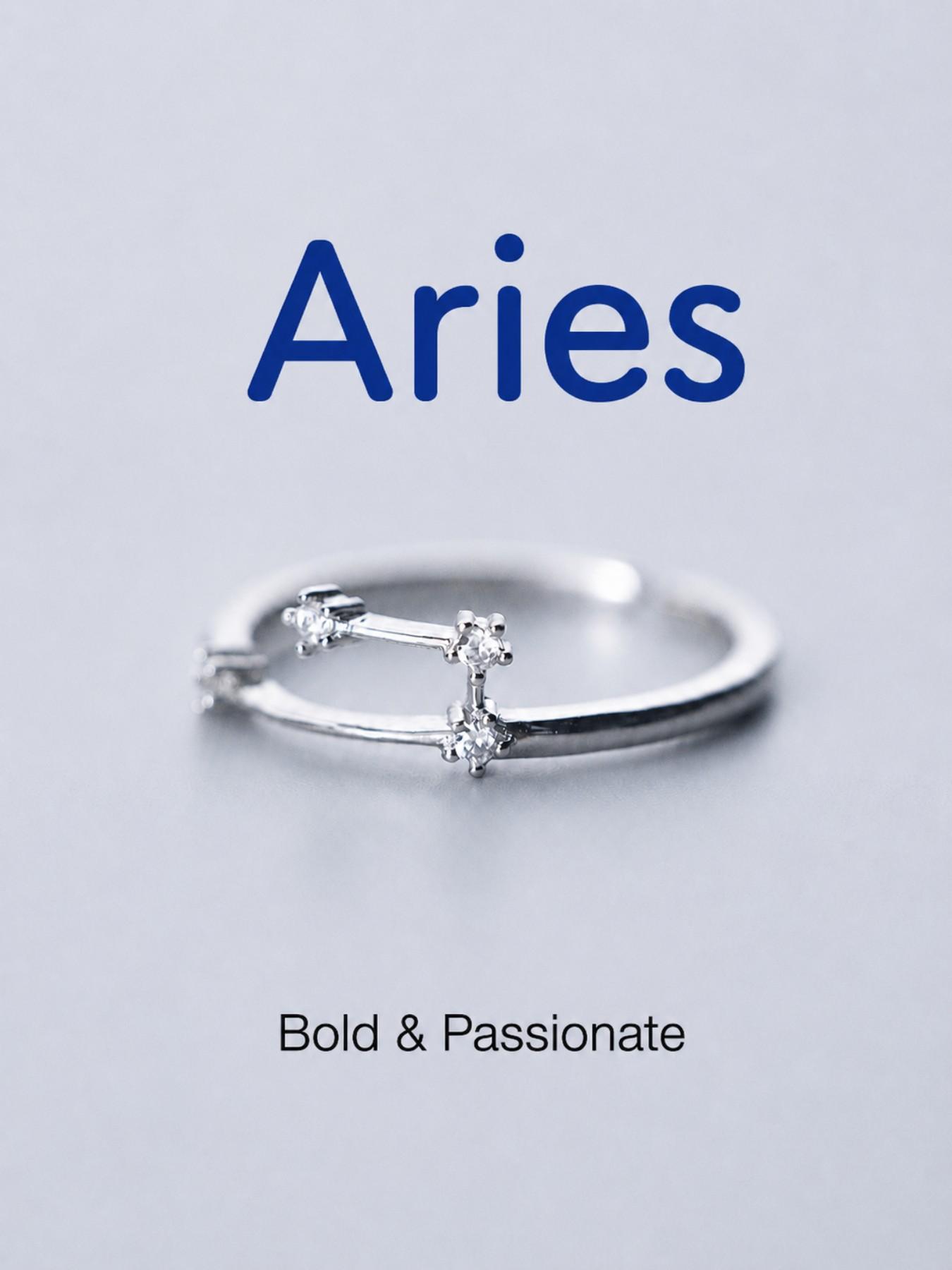 12 Zodiac Constellation Rings Set, Adjustable Open Star Sign Rings, Silver Tone Astrology Jewelry for Women, Fashion Ring