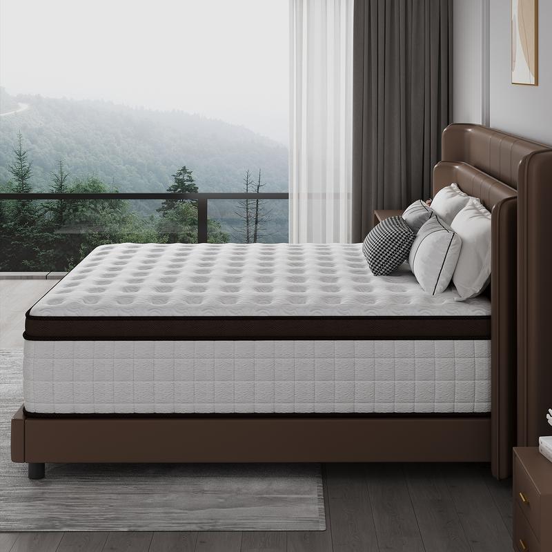 【miyedao】8/10/12/14 Inch Twin, Full, Queen, King Mattress Memory Foam And Spring, Hybrid MattressMedium Firmness, Lumbar Support, For Home Rooms Hotels, Boxed Halloween ChristmasGift Furniture Ergonomic mattress queen size mattress