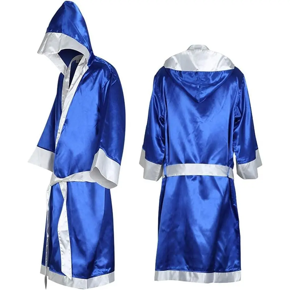 Boxer Costume Men, MMA Boxing Robe with Hood, Cotton Robe Lightweight Costume