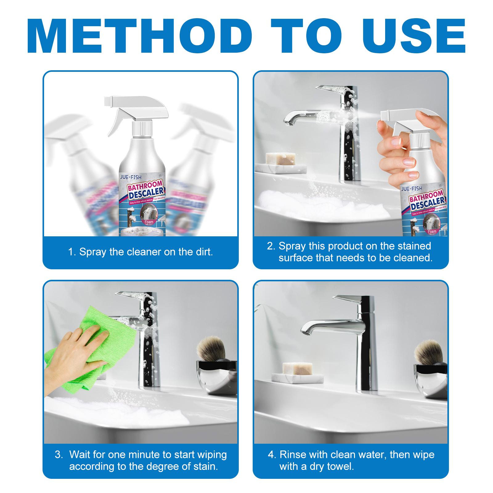 Jue-Fish Bathroom Cleaner Shower Room Bathtub Cleaning Scale Hand Washing Basin Clean Home Cleaning Agent