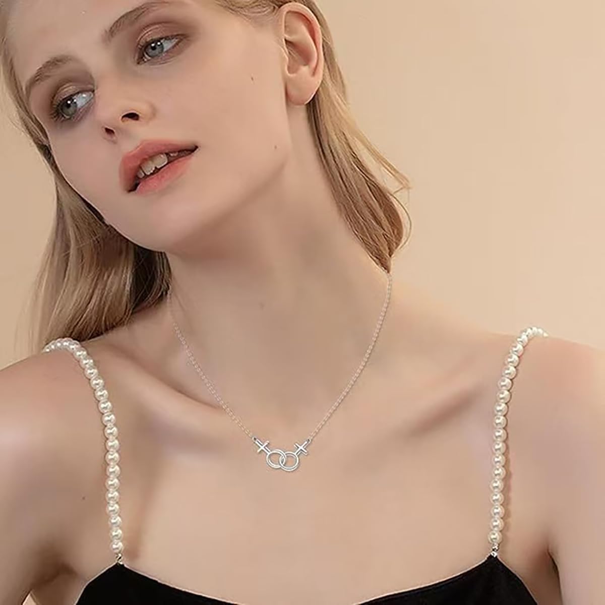 Women's Modern Lesbian LGBT Pride Choker Necklace - 17.7" Nickel-Free Chain with Love Symbol, Ideal for Valentine's Day, Anniversary, Wedding