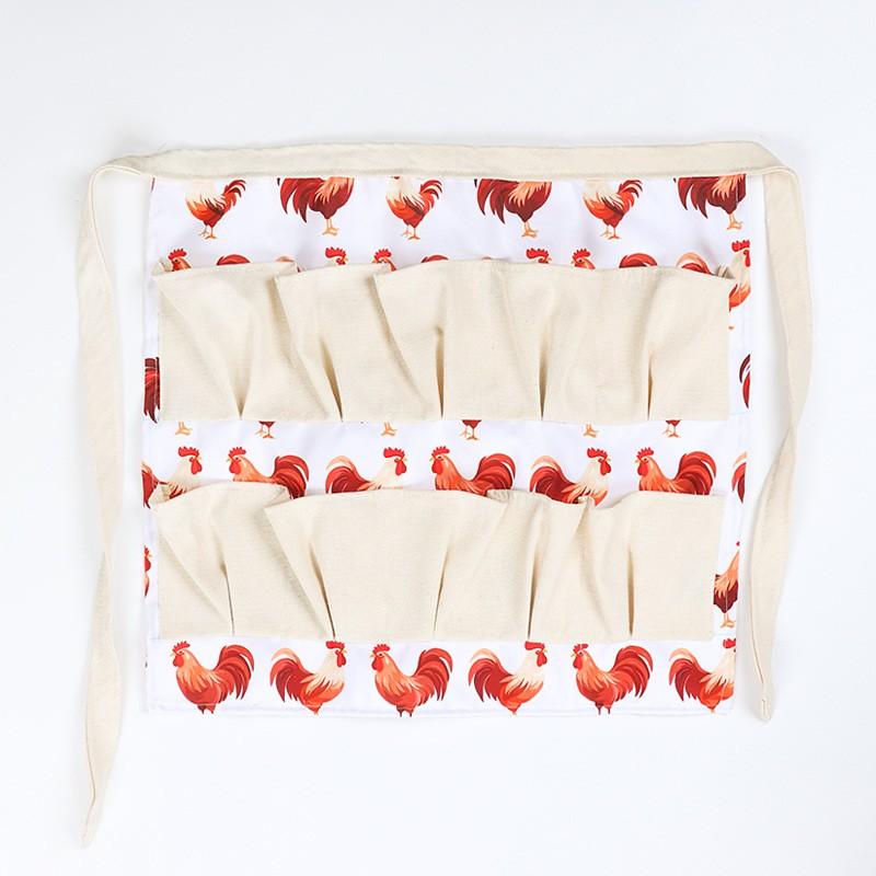 Lightweight 100% Polyester Egg Apron with Multiple Pockets, Farm Skirt for Picking Eggs, Durable Easy-Clean Design, Thanksgiving Kitchen & Outdoor, Home Cleaning