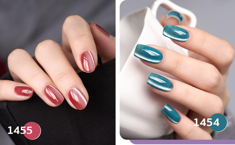 GAOY Glitter Galaxy Cat Eye Gel Nail Polish Set with Magnet for Holographic Cat Eye, Salon Gel Manicure and Nail Art DIY at Home, Gift for Women