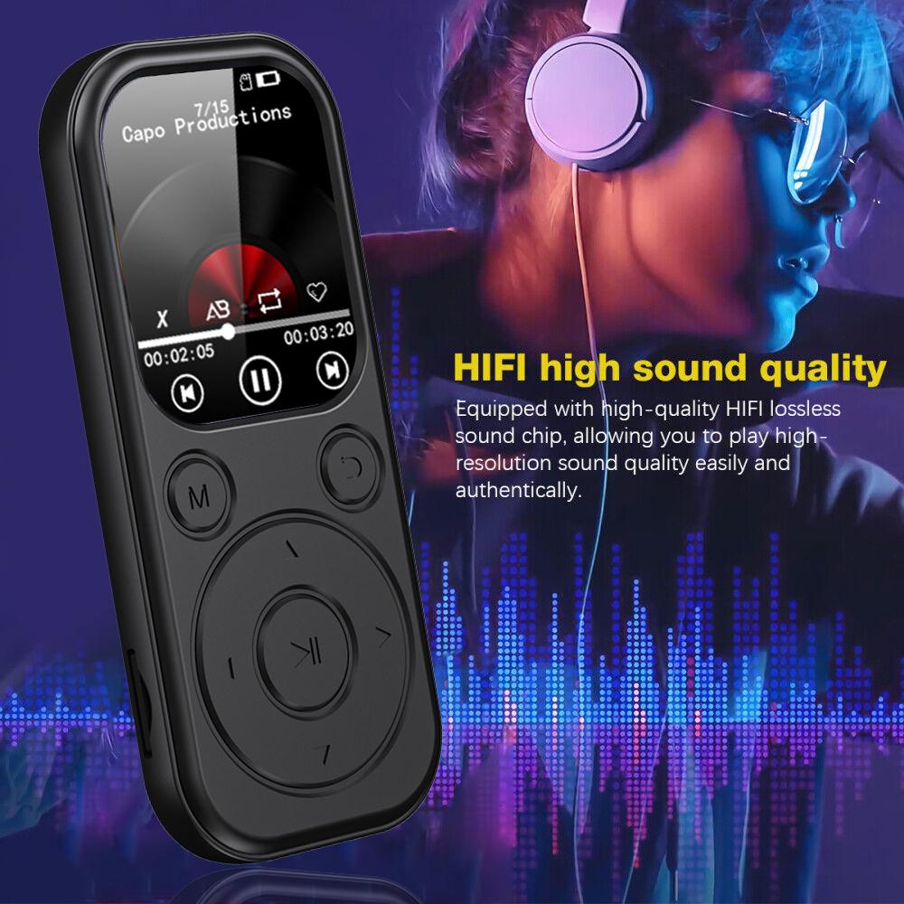 Chargeable Bluetooth MP3-MP4 Audio Player, 5.4 Bluetooth Version, Type-C Port for Fast Charging, Expandable Memory Card Support, FM Recording, E-Book Function