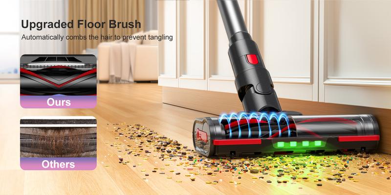 Lubluelu Cordless Stick Vacuum Cleaner, 550W Brushless Motor with 45KPa Suction Power, Rechargeable Home Cleaning Tool with LED Brush for Pet Hair, Carpets & Floors Lubluelu Cordless Stick Vacuum Cleaner, 550W Brushless Motor with 45KPa Suction Power, Rechargeable Home Cleaning Tool with LED Brush for Pet Hair, Carpets & Floors