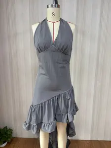 2026 Summer New Western Style Midi Dress, Deep V Neck Sleeveless Long Dress, Trendy American Fashion, Casual Chic Dress, Casual Wear, Perfect for Warm Weather, Womenswear