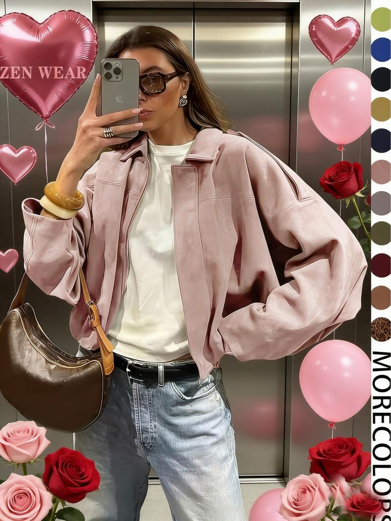 Women's Military Jacket, Army Green Loose Fit Coat For Spring & Autumn Women's Military Jacket, Army Green Loose Fit Coat For Spring & Autumn