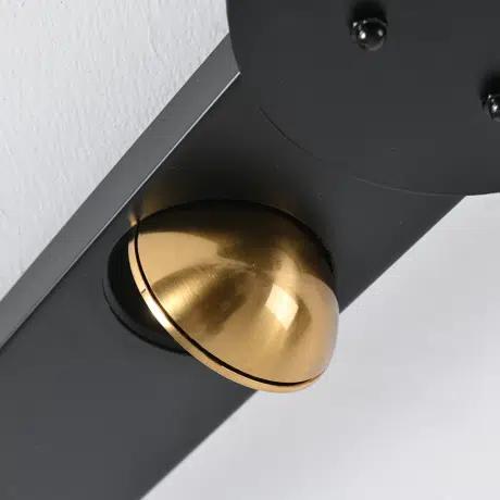 Garwarm Modern Dimmable LED Ceiling Light Track Lighting, 6 Lights Long Flush Mount Ceiling Light Fixture with Remote LED Chandelier for Bedroom Dining Room Kitchen 33W Black, for Home Design