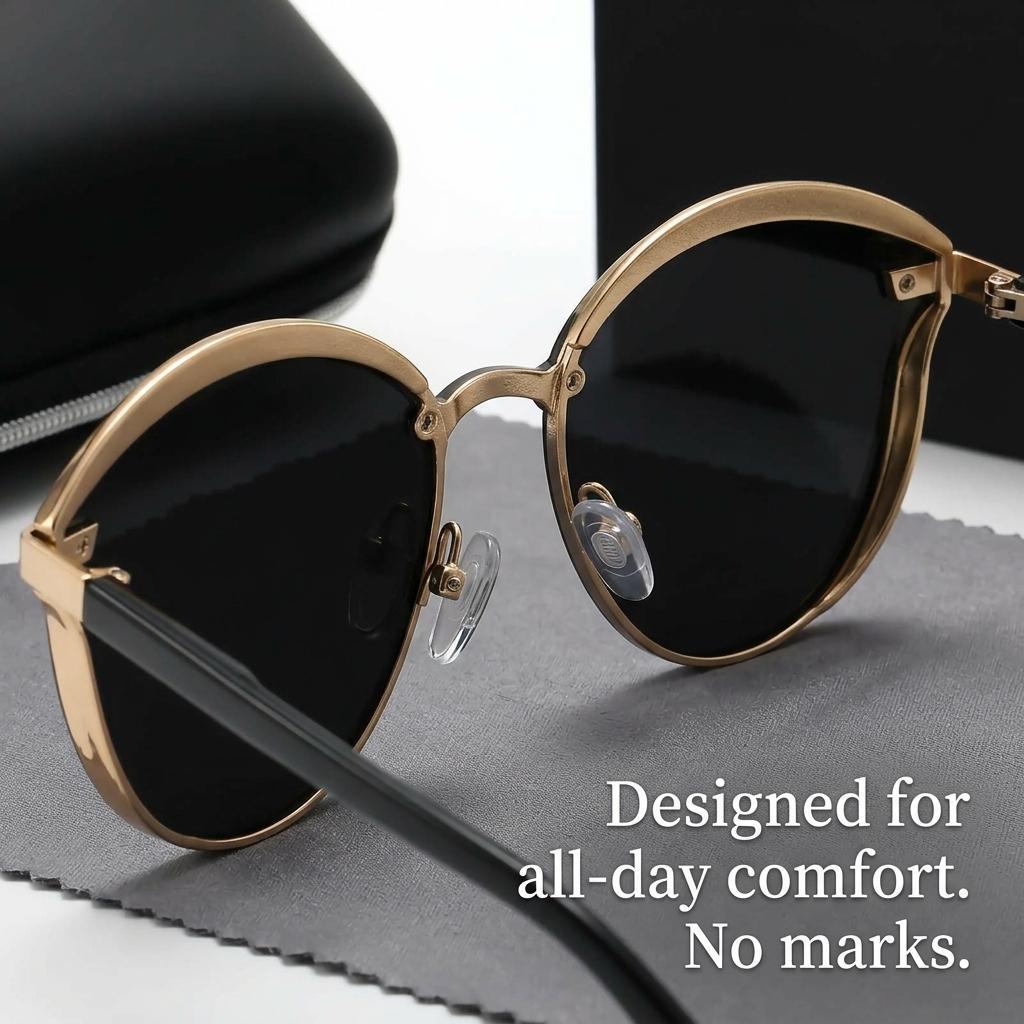 Women’s Polarized Oval Sunglasses, Thin Temple Anti-Glare Full Rim Shades for Driving, Travel, Beach, Summer Outfits & Daily Wear