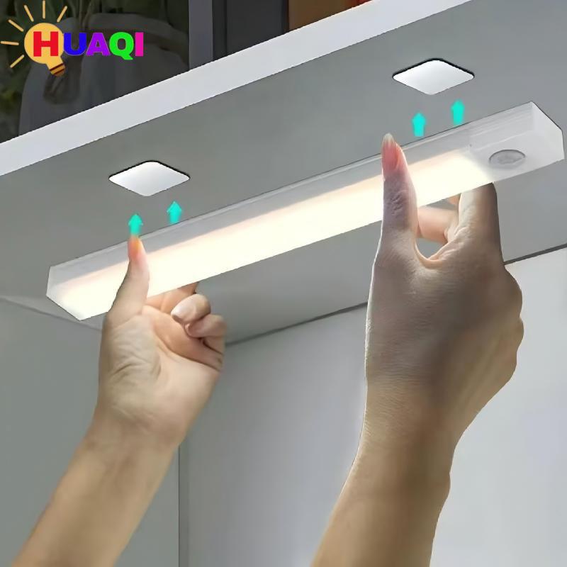 Smart Motion Sensor LED Strip Light, Self-Adhesive Rechargeable Night Light Motion Sensor Lamp for Cabinet, Wardrobe and Drawer, Wall-Mounted Low-Voltage Lighting Fixture