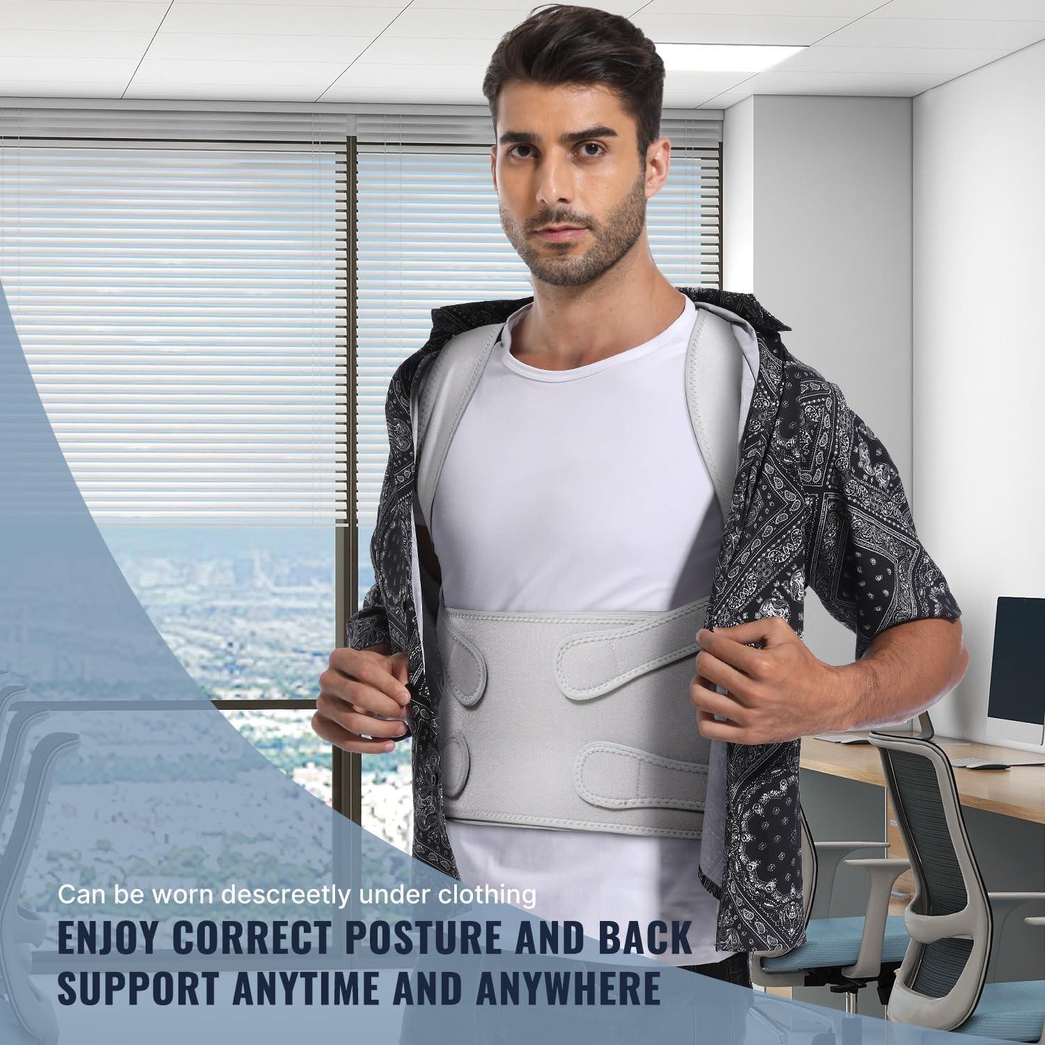 1PC Back Support Posture Corrector, Back Posture Belt, Posture Straightener, Breathable Anti-Hunchback Design for Office & Home Use, Comfortable and Adjustable Support Band