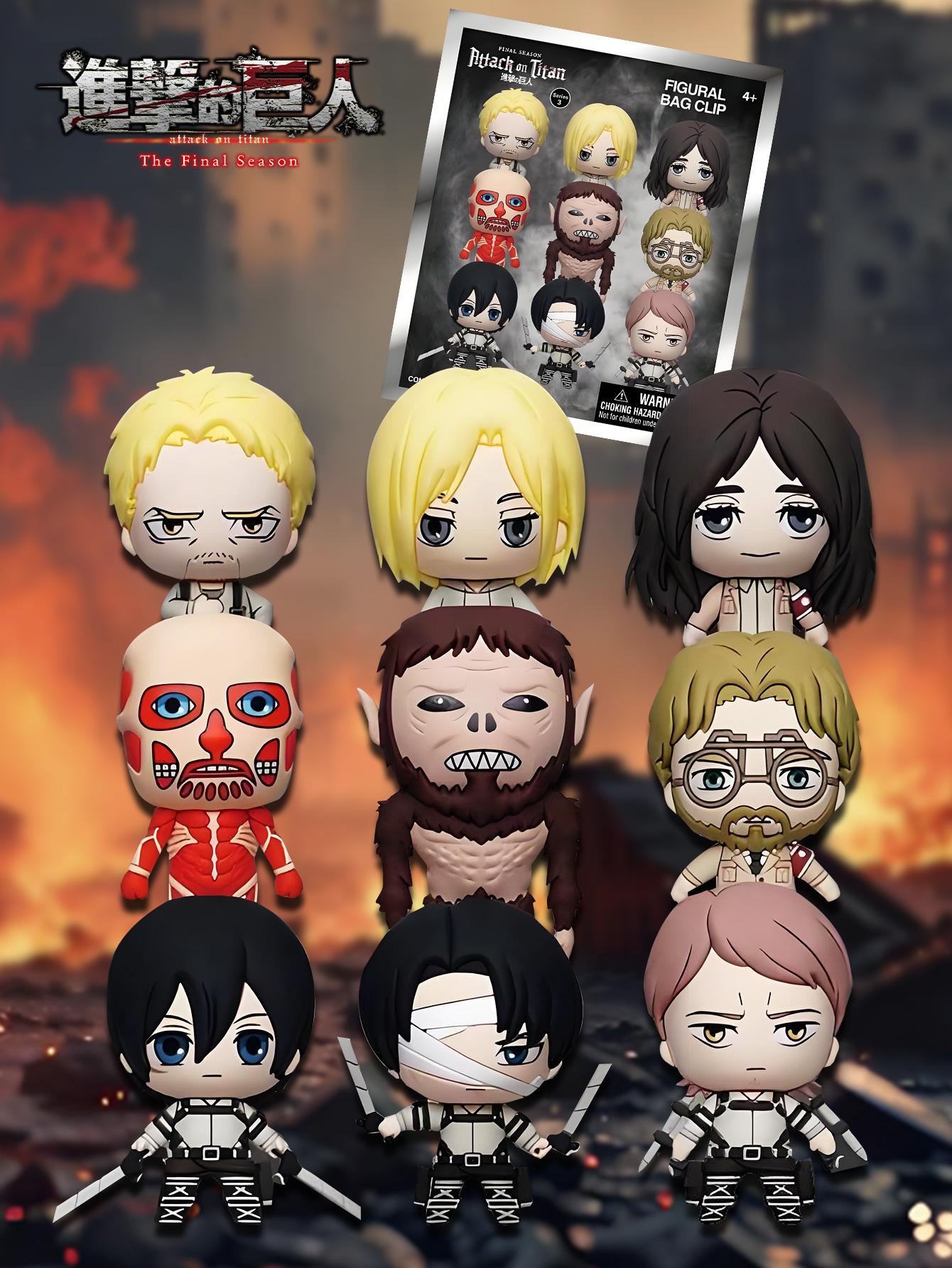 ATTACK ON TITAN Officially Licensed 3D Cartoon Anime Characters Series 3 Mystery Blind Box Keychain Eren JägerMikasa Ackerman Exquisite Collectibles for Friends Family Couples Birthday ATTACK ON TITAN Officially Licensed 3D Cartoon Anime Characters Series 3 Mystery Blind Box Keychain Eren JägerMikasa Ackerman Exquisite Collectibles for Friends Family Couples Birthday