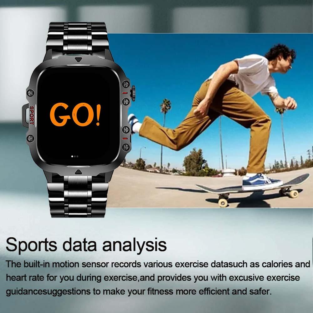 Multifunctional Men Business Smartwatch Flashlight 2.01 Inch HD Screen Fashionable Digital Watches Multiple Sports Modes Wireless Call Health Tracker Smart Watch Men