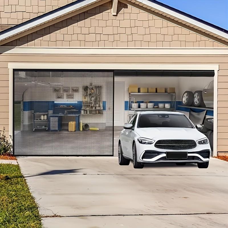 1pc Garage Screen Door for Two-Car Garage, 16x8 Feet, Magnetic Closure, Heavy Bottom, Self-Sealing Glass Fiber Mesh, Easy Assembly