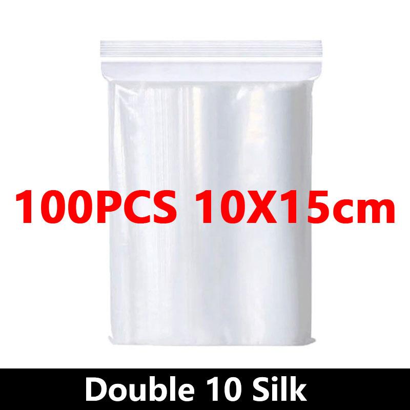 100 PCS Small Plastic Ziplock Bags Resealable Transparent Jewelry Shoe Bag Vacuum Storage Bag Food Storage Bag Poly Clear Bags