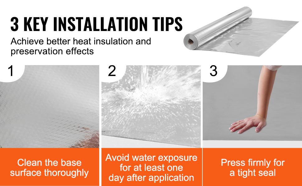 VEVOR Double Reflective Insulation Roll, Woven Fabric Radiant Barrier, 6.5 Mil 48 inx 250 ft, Aluminum Foil PE Woven Cloth Heat Reflective Shield, Thermal Insulation Roll for Window RV Roof