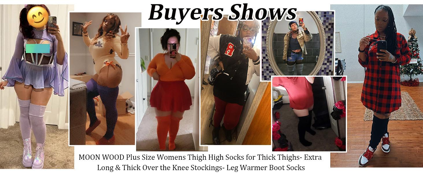 Plus Size Womens Thigh High Socks for Thick Thighs- Extra Long & Thick Over the Knee Stockings- Leg Warmer Boot Socks thigh socks
