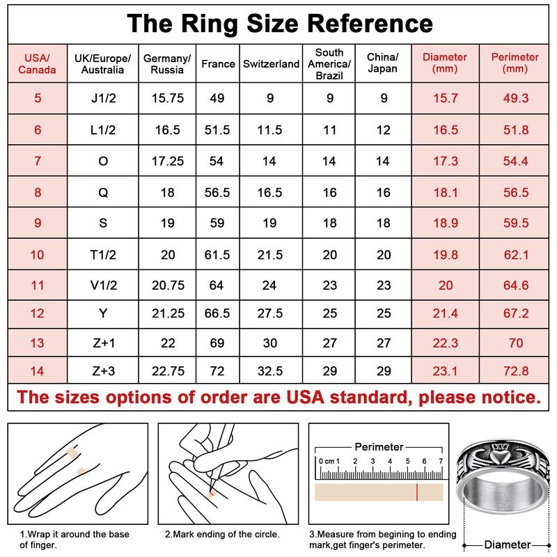 FaithHeart Claddagh Rings for Love Men Wedding Band Ring
