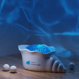 Seashell Starry Night Projector Lamp, 7 Colors Wave Atmosphere Light, 360° Rotating Ceiling, Romantic Gift for Girlfriend, Friends, Children