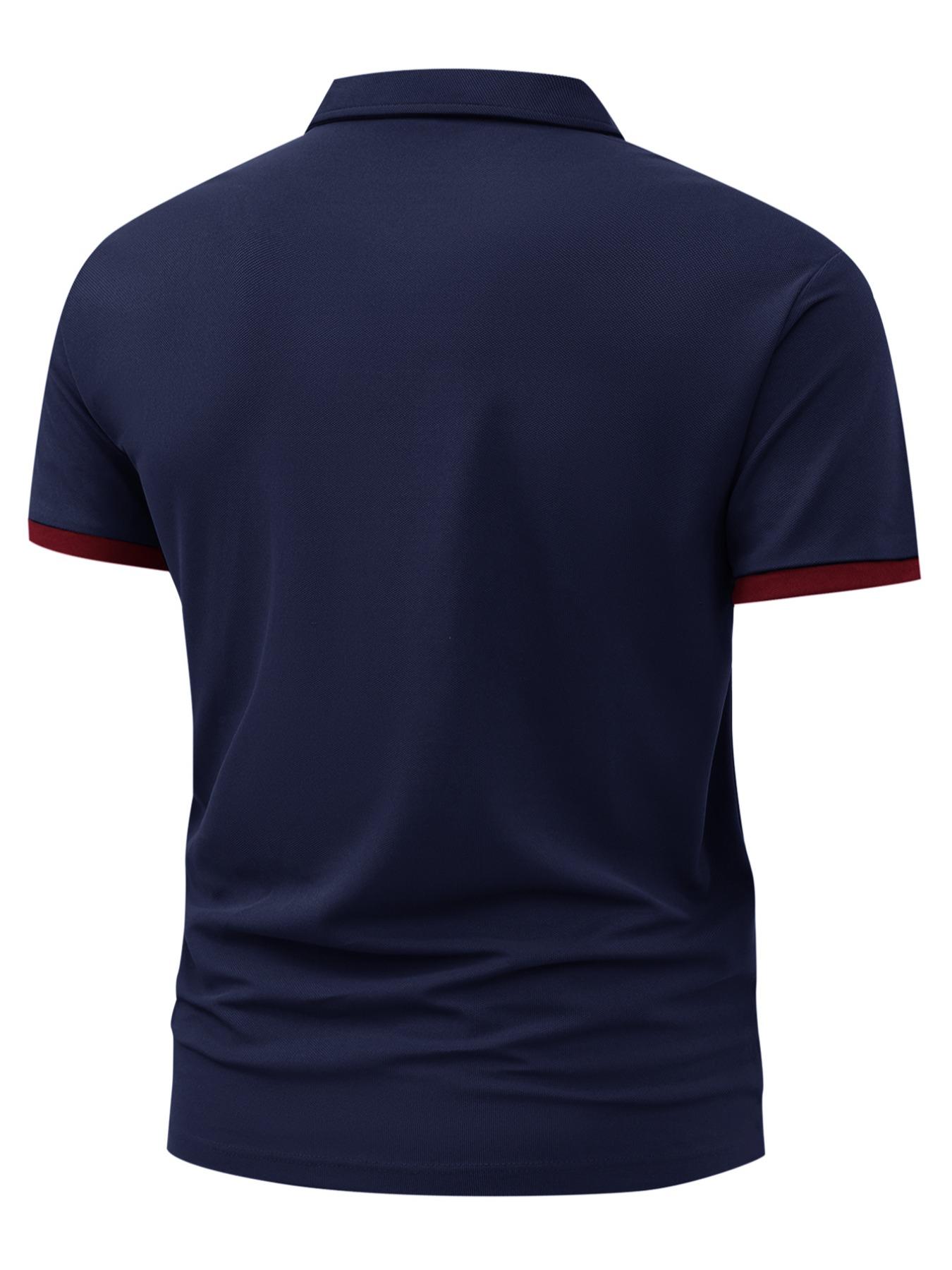 Men's Regular Fit Letter Print Polo Shirt, Casual Design Comfy Collared Top for Summer, Fashion Men's Clothes for Daily Wear, Shortsleeve Menswear, Casual Golf Polo, Breathable Menswear, Golf Polo Shirts