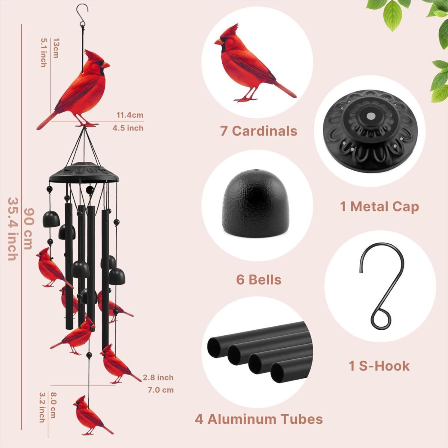 Vintage Hummingbird Wind Chime with Melodic Metal Tubes - Porch Mount Outdoor Garden Decor, Bird Lover Gift for Patio, Soothing Hanging Bell