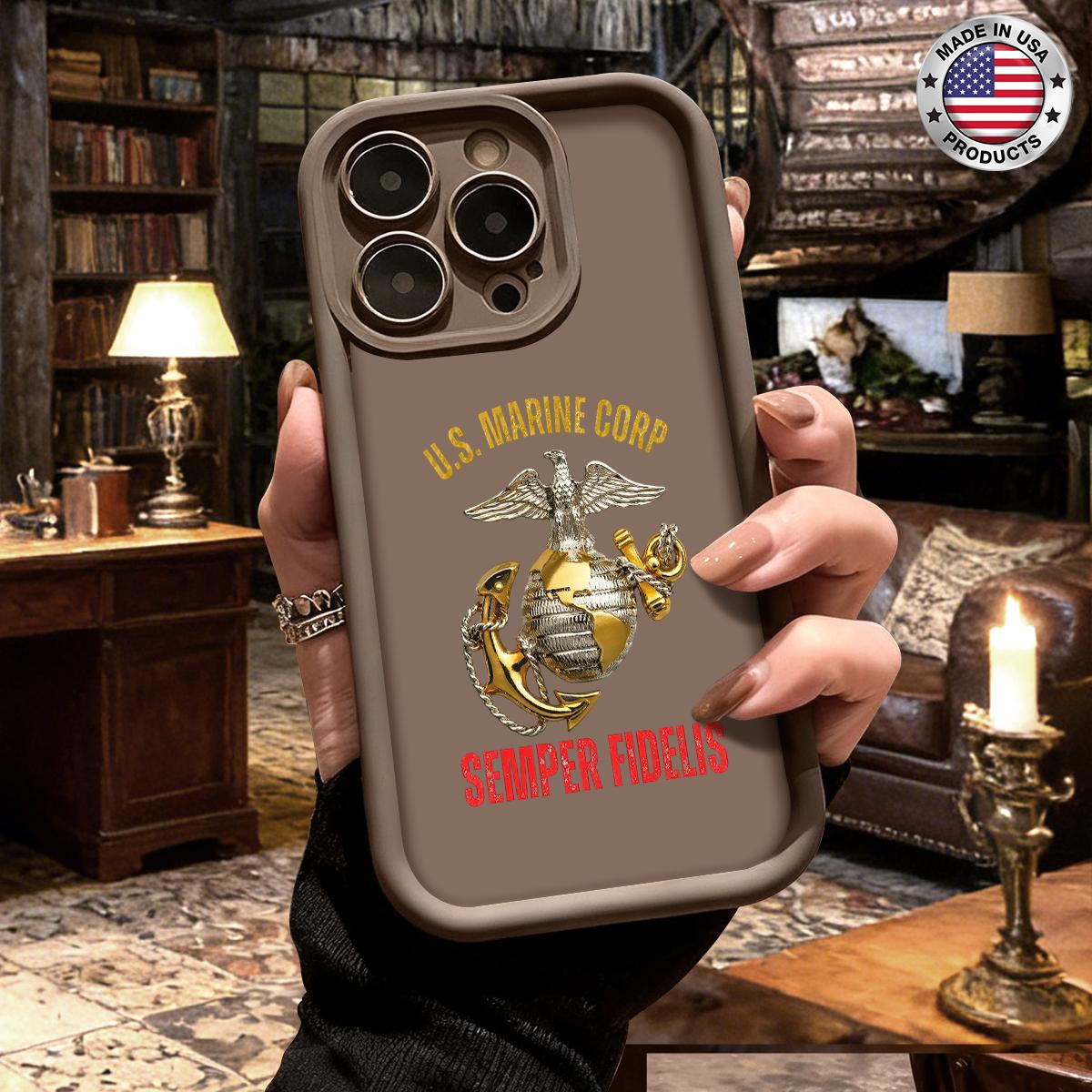 Cool U S Marine Corps Semper Fidelis Emblem Design Case for iPhone 17 16 15 14 Pro Max 13 12 11 XR XS Plus Air Slim Shockproof Anti Drop TPU Cover