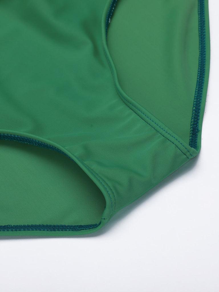 1950S FLORAL HALTER LACE-UP BIKINI SET Tropical Print Swimsuit