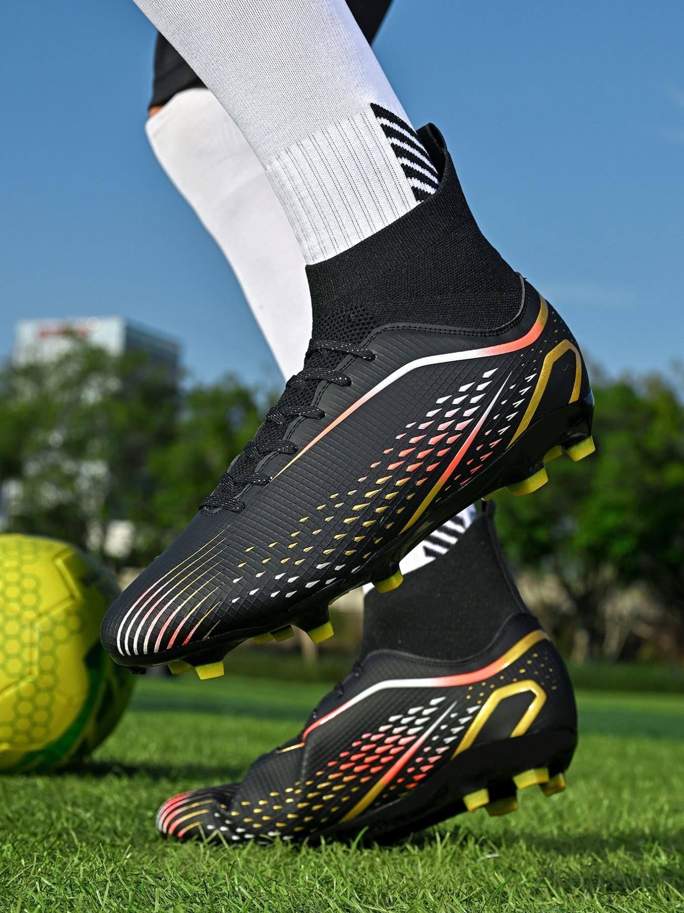 New Unisex Soccer Shoes, World Cup Ag Long Studs Anti-Slip Training Boots, Outdoor Grass Football Cleats, Professional Sportswear