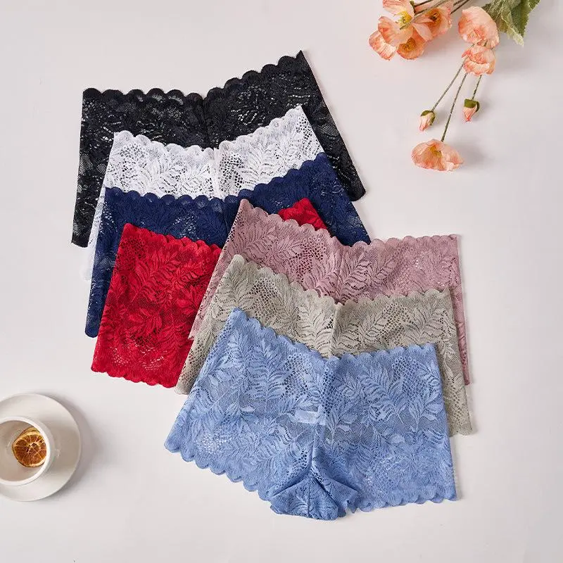 Lace boxers women's fashion and sexy personality lace lace ultra-thin women's underwear is comfortable, soft and breathable, a gift for girlfriends