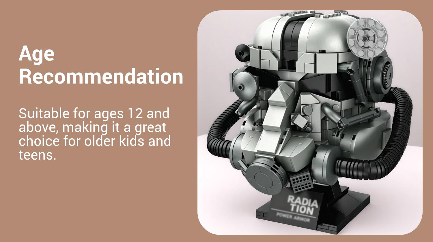 Sci-Fi Heavy Armor Helmet Building Blocks Set - 1088PCS Building Block Assembly Collectible Model Kit with Exquisite Gift Box, Ideal for Holiday & Kids' Presents, Building Sets