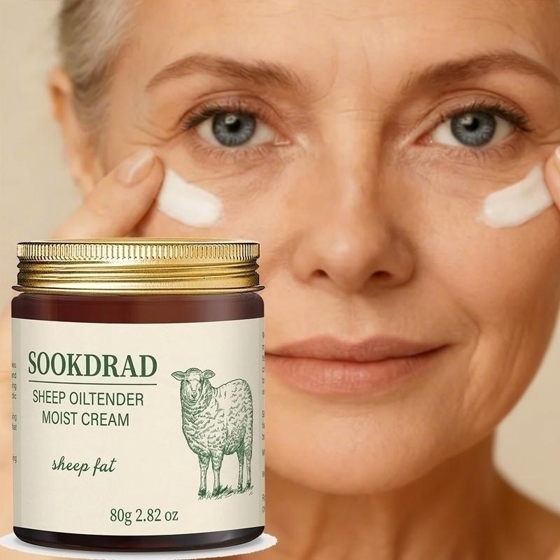 Lamb Oil Moisturizing Cream, Contains Lamb Fat Essence, Soothes Dry Skin, Suitable for All Body, Gentle Formula, 80g, Daily Care