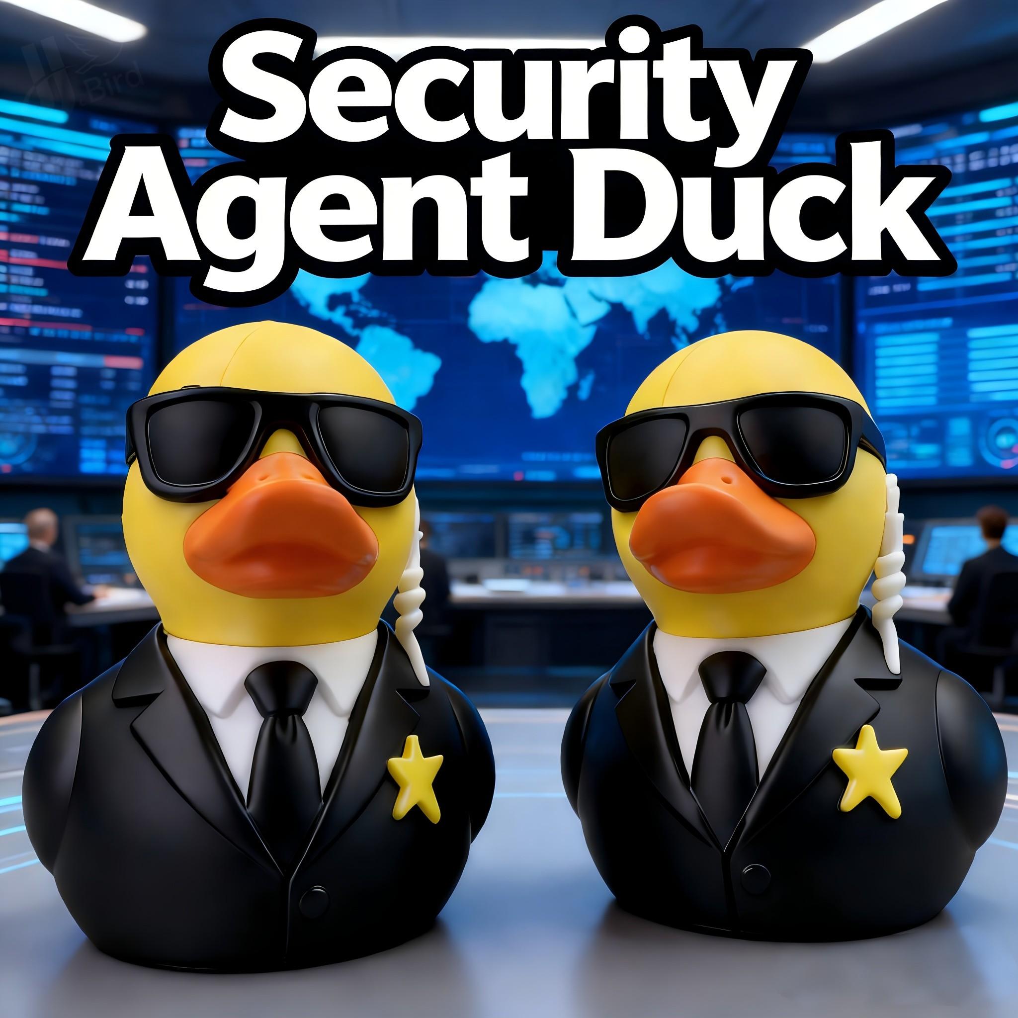 Security Agent Duck Figurine, Cute Style Collectible Handmade Toy, Home Bookshelf Desktop Decoration Ornament, Creative Art Display Piece