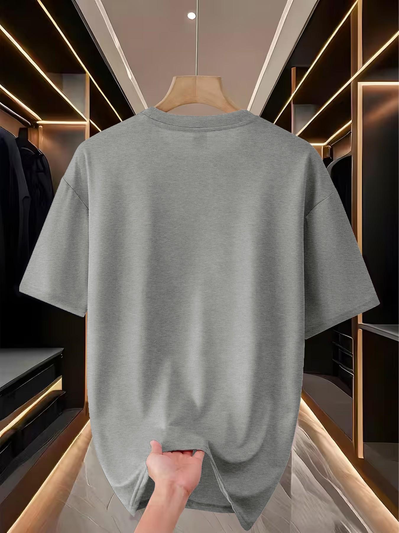 Men's Round Neck T-Shirt, Creative Geometric Print, Slim-Fit Retro Style, Casual Long Sleeve, Perfect for Daily Wear, Gifts, Events