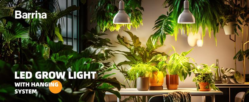 Barrina LED Hanging Grow Light Bulb, 50W (2 x 25W) Full Spectrum, with 16.4FT Power Cord, 2-Head Barrina LED Hanging Grow Light Bulb, 50W (2 x 25W) Full Spectrum, with 16.4FT Power Cord, 2-Head