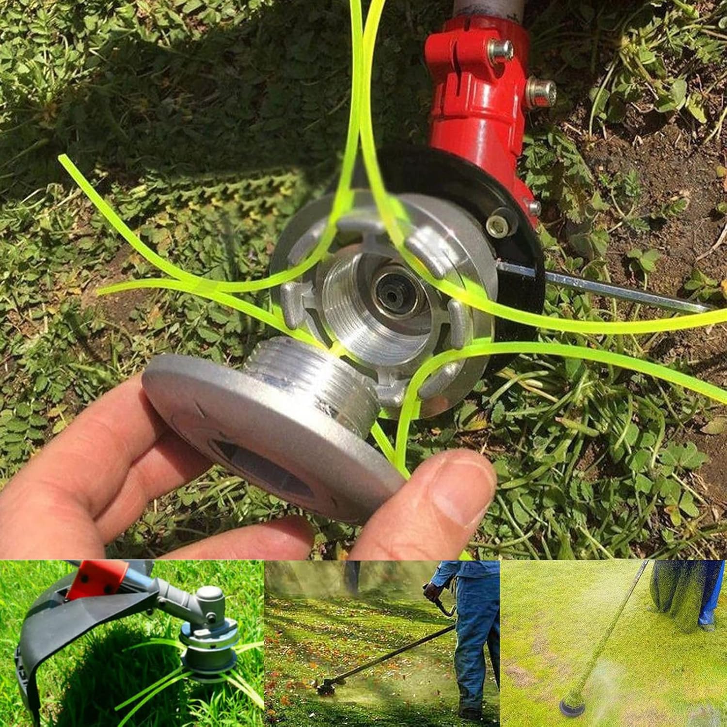 Trimmer Headss Grass, Universal Aluminium Weed Eater Heads with Four Lines, for most lawn mowers, practical and compact, with low vibration and good wear,Weed Eater Heads Trimmer Heads Replacement for Grass Cutter Accessories,Grass Brush Cutter Accessory