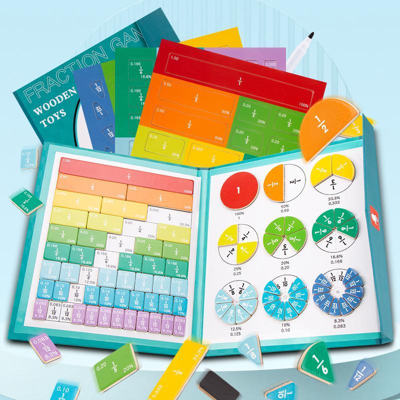 Magnetic Fraction Learning Board Set, Educational Math Toy for Kids, Interactive Teaching Tool, Easy to Use, Perfect for Home Schooling, Learning Materials