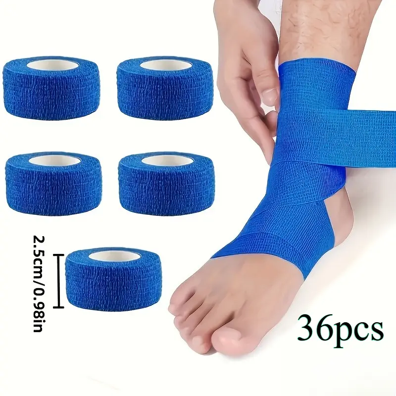36 solid-color elastic self-adhesive sports bandages, available in multiple colors, including wrist, waist and elbow protection, sports support, ankle stability, protective sports tape, elastic sports bandages, flexible adhesive design