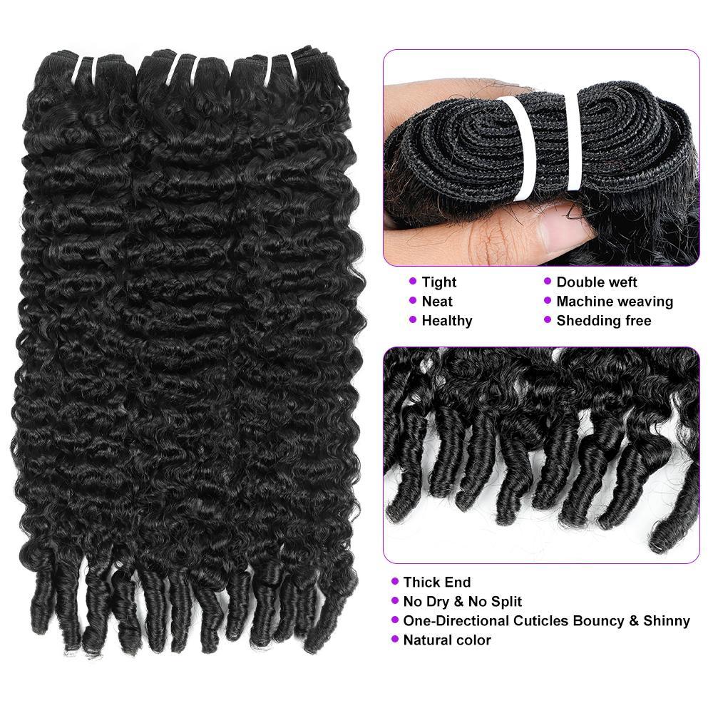 Burmese Curly Bundles With 4x4 Lace Closure Human Hair Unprocessed Burmese Raw Hair Extension Real Human Hair Natural Color Spiral Curly Hair Weft Extensions SpringStatements