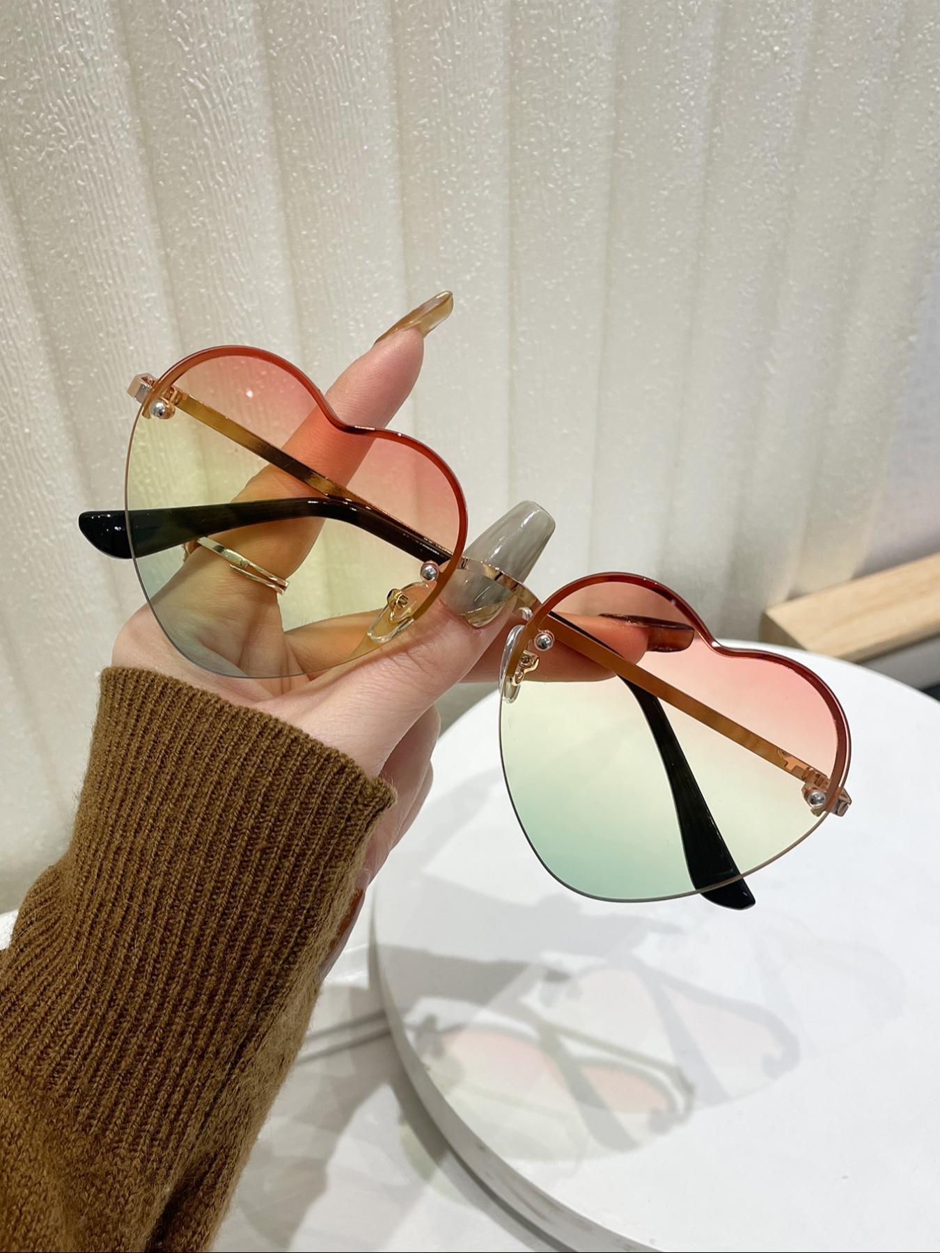 XUH 3-Pack Women's Heart Shaped Sunglasses, Lightweight TR90 Nylon Frames, One Size Universal Fit Casual Fashion Eyewear, Fun Trendy Shades for Music Festivals & Beach Vacations tiktokshopbacktoschool