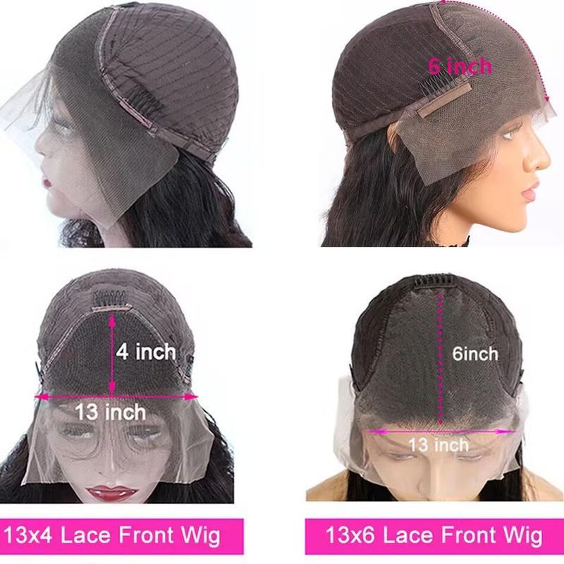 13X6 HD Transparent Straight Lace Front Wigs For Women Natural Black Human Hair Lace Frontal Wig Pre Plucked Hairline 180 Density
