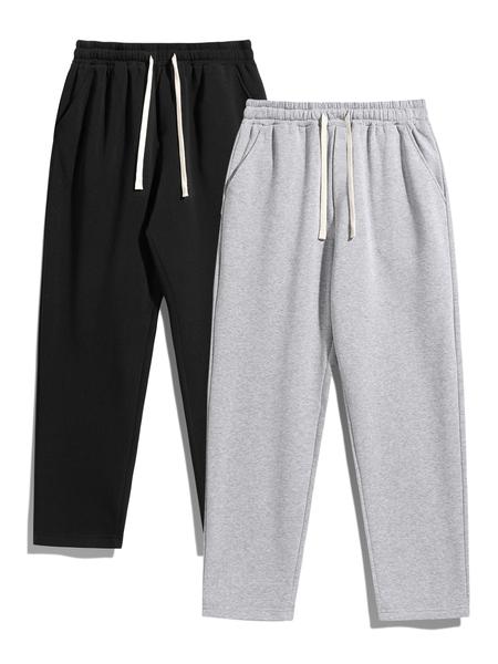 Men's Thermal Lined Pants with Drawstring Waist, Relaxed Fit Sweatpants for Fall & Winter, Men's Bottoms